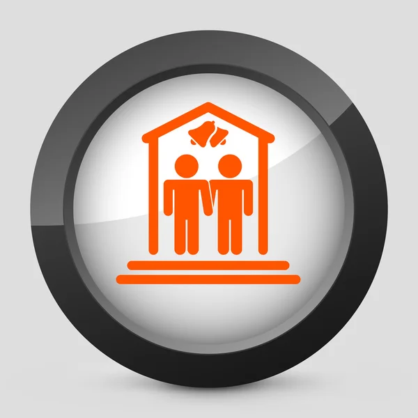 Ilustración vectorial de un icono gris y naranja que representa el matrimonio — Vector de stock