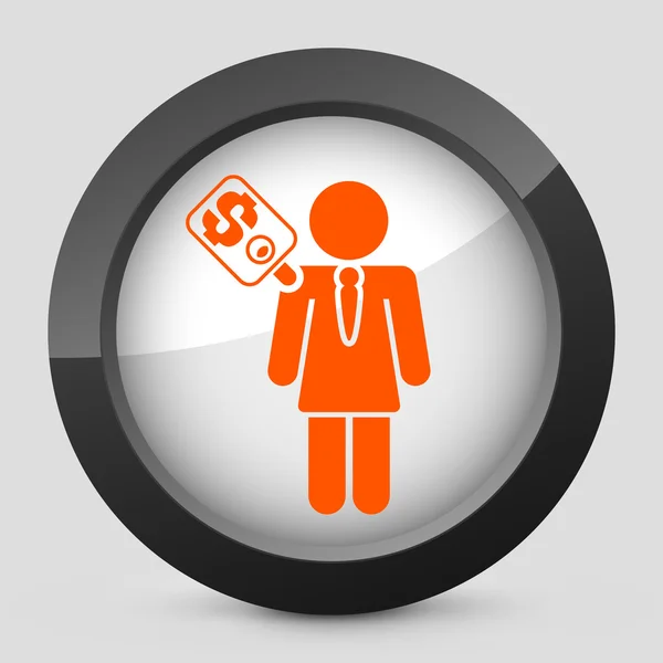 Ilustração vetorial de um ícone cinza e laranja representando um trabalhador — Vetor de Stock