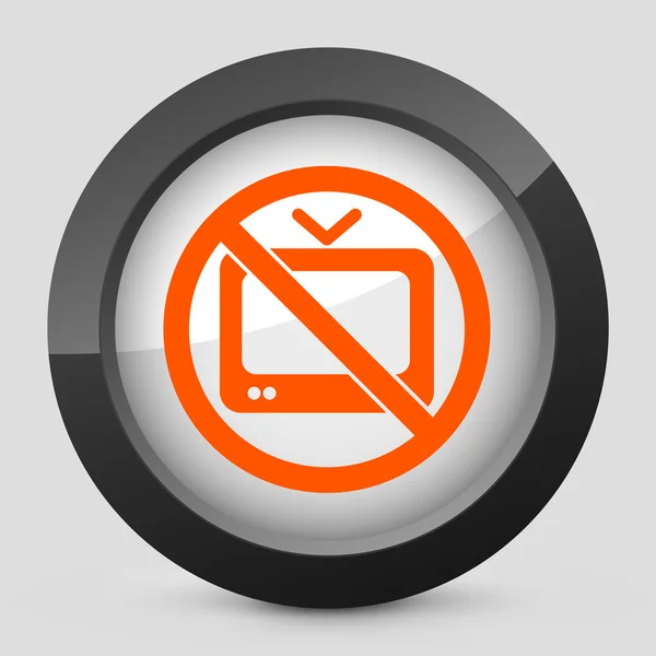 Ilustração vetorial de um ícone cinza e laranja retratando o símbolo de "tv proibida " —  Vetores de Stock