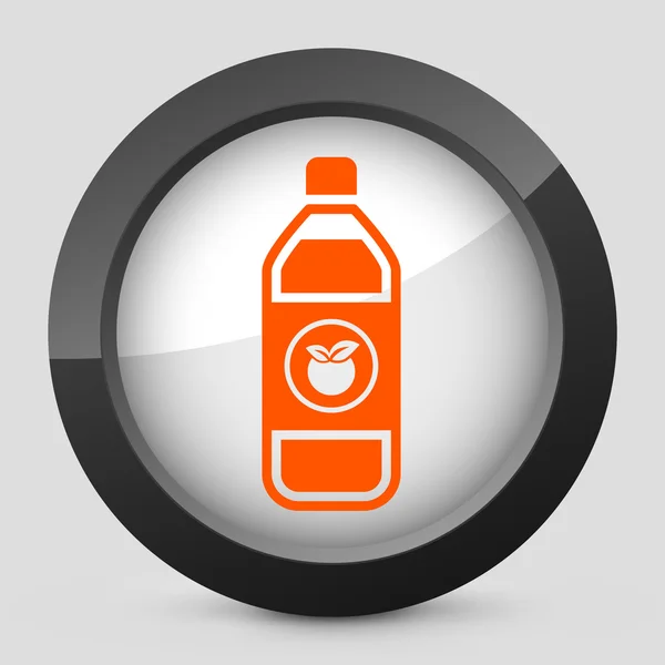 Vector illustration of a gray and orange icon depicting a bottle of juice — Stock Vector