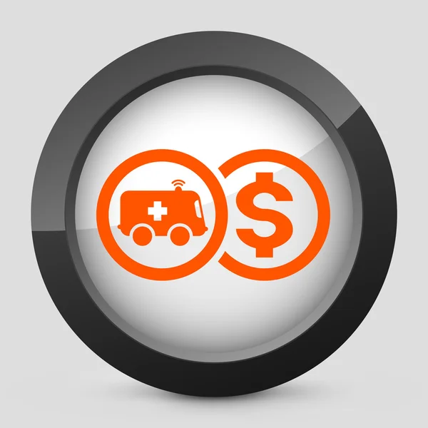 Illustration vectorielle d'une icône grise et orange représentant une ambulance — Image vectorielle