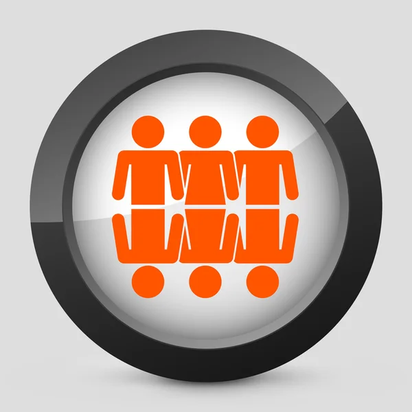 Vektor illustration av en grå och orange ikon föreställande en global union — Stock vektor