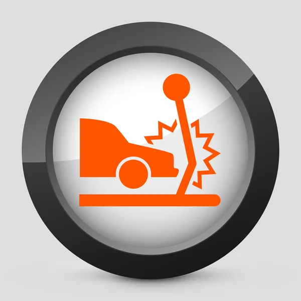 Ilustración vectorial de un icono gris y naranja que representa una colisión de un coche — Archivo Imágenes Vectoriales