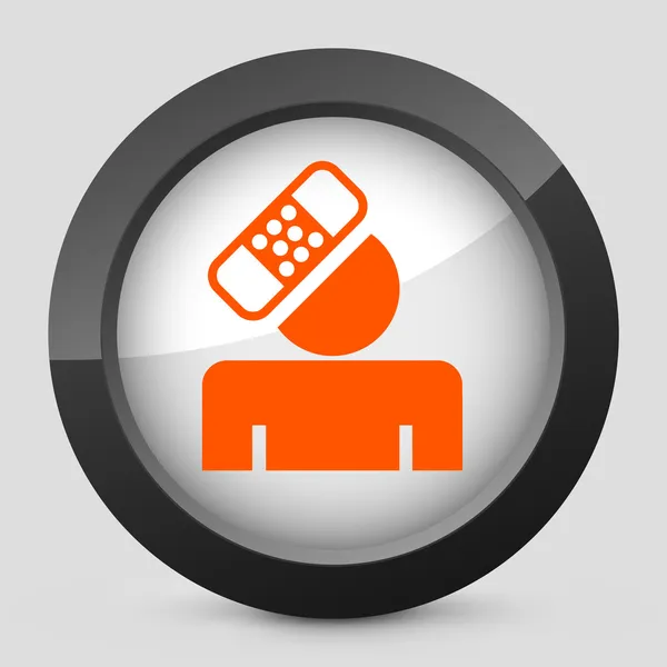 Ilustración vectorial de un icono gris y naranja que representa un accidente — Vector de stock