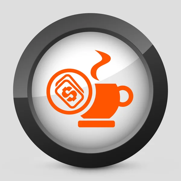 Vector illustration of a gray and orange icon depicting coffee — Stock Vector