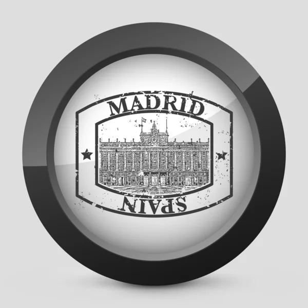 Illustrazione vettoriale di un'icona grigia e nera raffigurante la Spagna — Vettoriale Stock