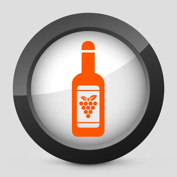 Ilustración vectorial de un icono gris y naranja que representa una botella de vino — Vector de stock