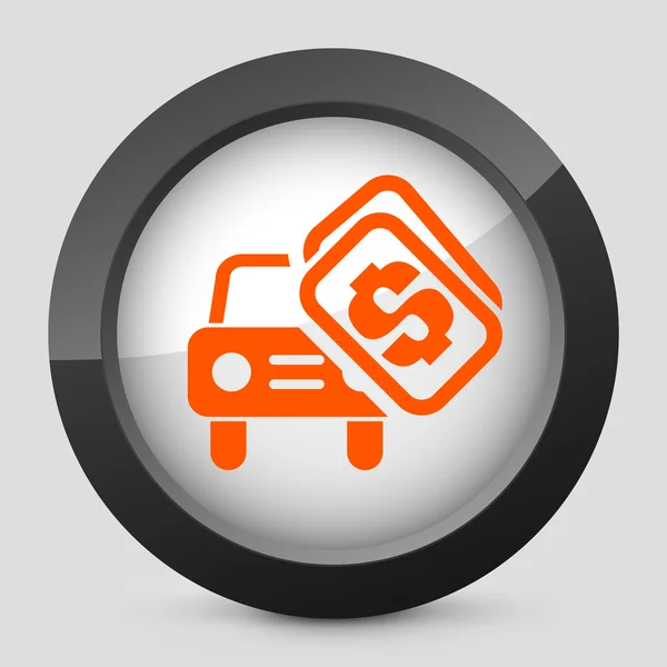 Vektor illustration av en grå och orange ikon föreställande ett automotive koncept — Stock vektor