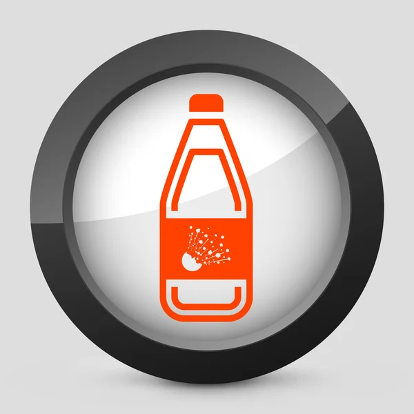 Tehlikeli sıvı içeren bir şişe tasvir eden gri ve turuncu bir simge vektör çizim — Stok Vektör