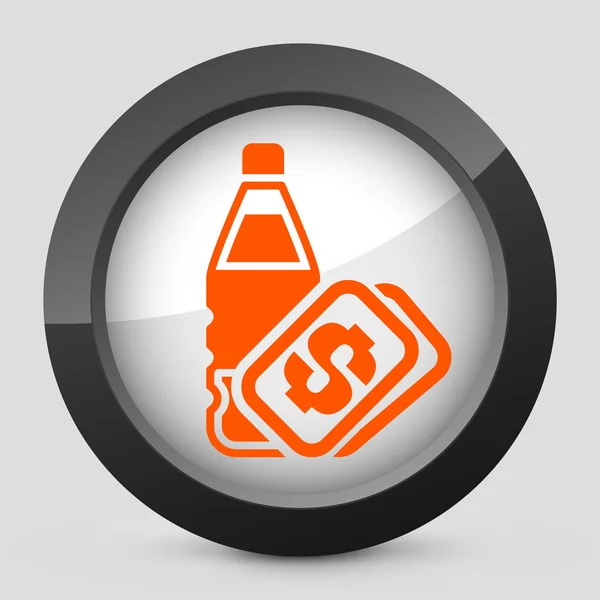 Ilustração vetorial de um ícone cinza e laranja retratando o sinal "à venda" — Vetor de Stock