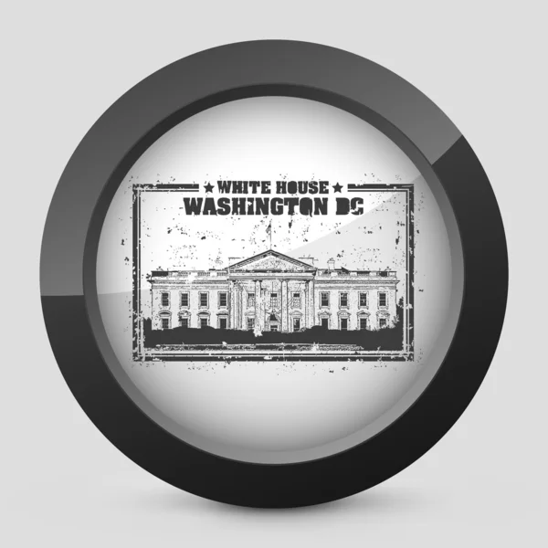 Vector black and gray isolated icon depicting White House — Stock Vector