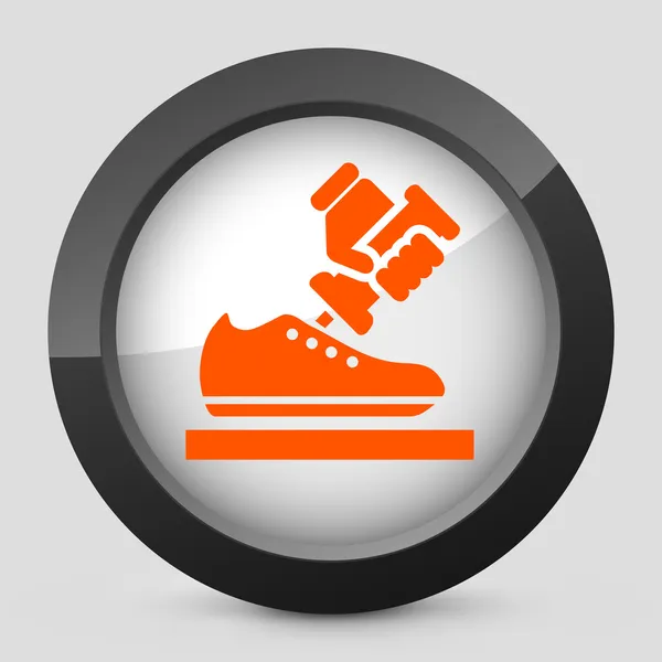 Vector illustration of a gray and orange shoemaker icon — Stock Vector