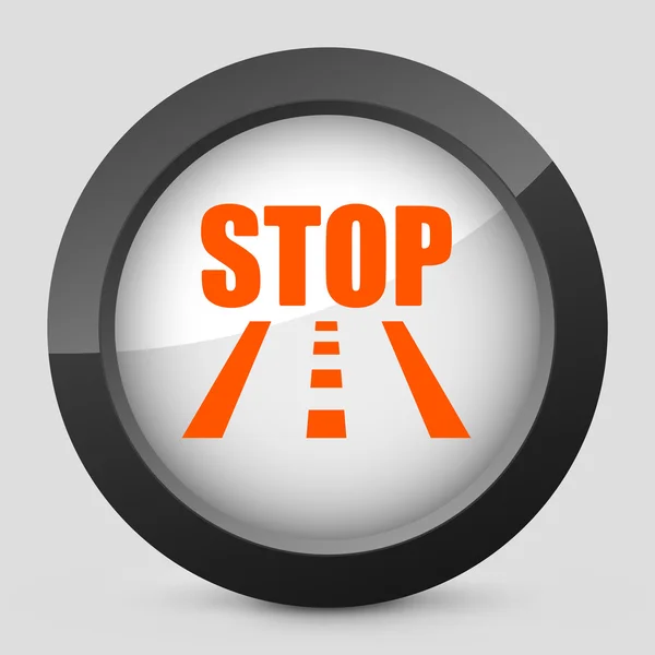 Ilustración vectorial de un icono gris y naranja que representa una señal de stop en el camino — Vector de stock