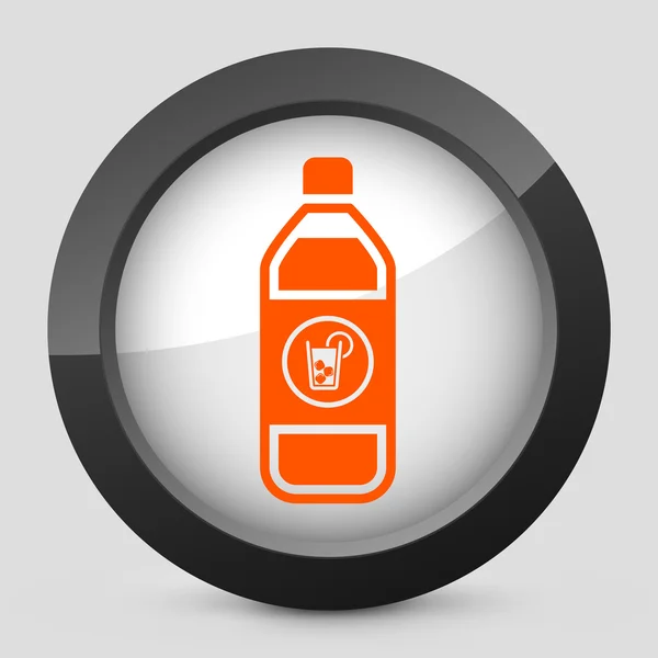 Bir şişe soğuk içecek tasvir eden gri ve turuncu bir simge vektör çizim — Stok Vektör