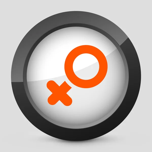 Vektorové ilustrace šedé a oranžové ikony zobrazující symbol žena — Stockový vektor