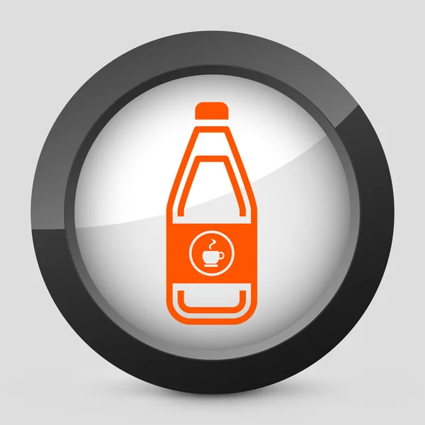 矢量插图描绘一瓶咖啡、 药方或茶灰色和橙色图标 — 图库矢量图片