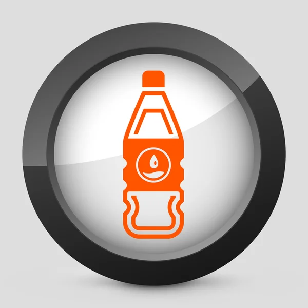 Vector illustration of a gray and orange icon depicting a bottle of water or generic liquid — Stock Vector