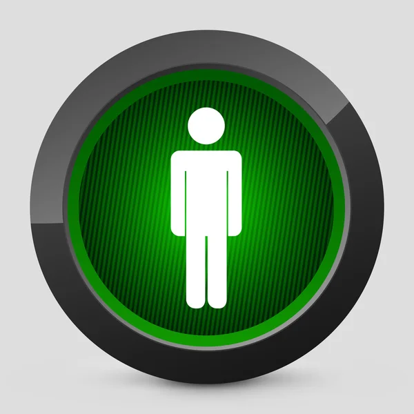 Vector illustration of a gray and green icon depicting a pedestrian traffic light — Stock Vector