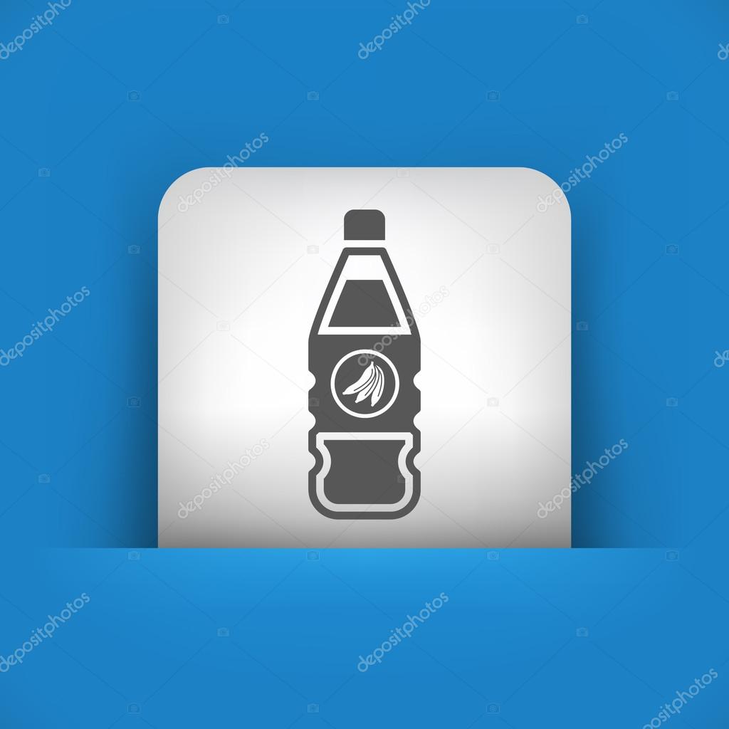 blue and gray icon depicting bottle of bananas juice
