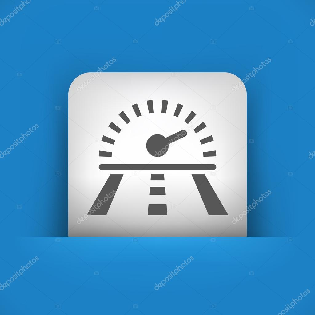 blue and gray icon depicting speed on the street