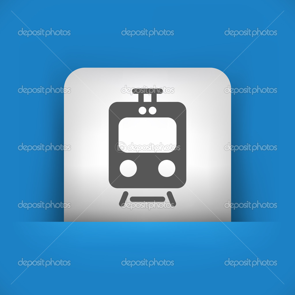 blue and gray icon depicting train