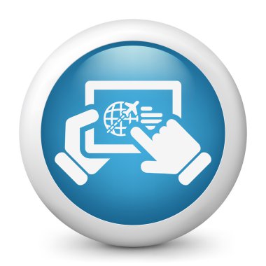 uçak rezervasyon tablet simgesine