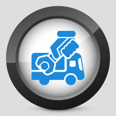 Yardım minibüsü konsepti simgesi