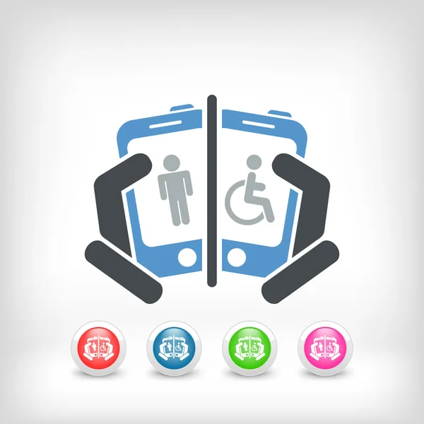 Rețea socială cu handicap — Vector de stoc