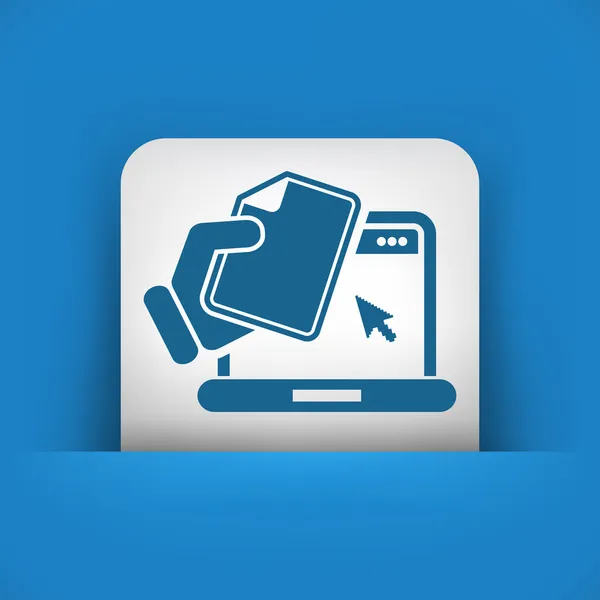 Laptop document icon — Stock Vector
