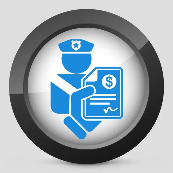 Policeman fine icon — Stock Vector