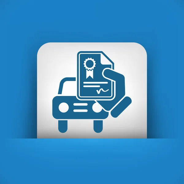 Icône de certificat de voiture — Image vectorielle