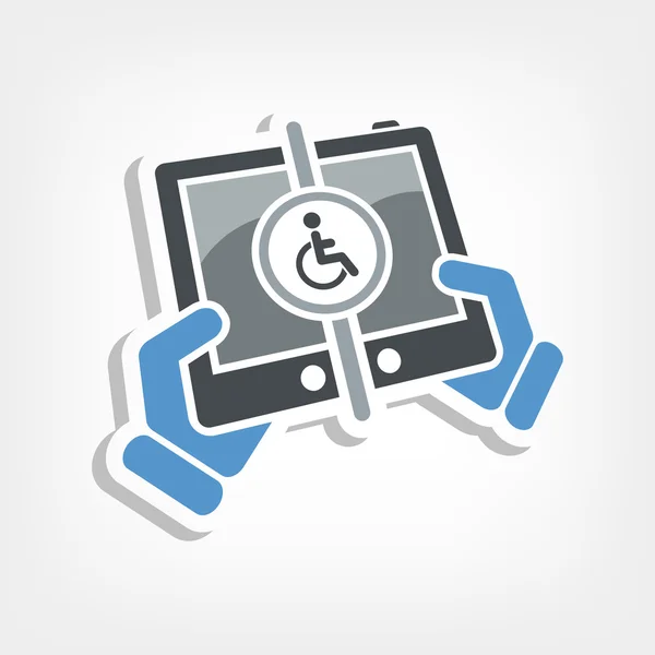 Handicap Tablet PC verbinding — Stockvector