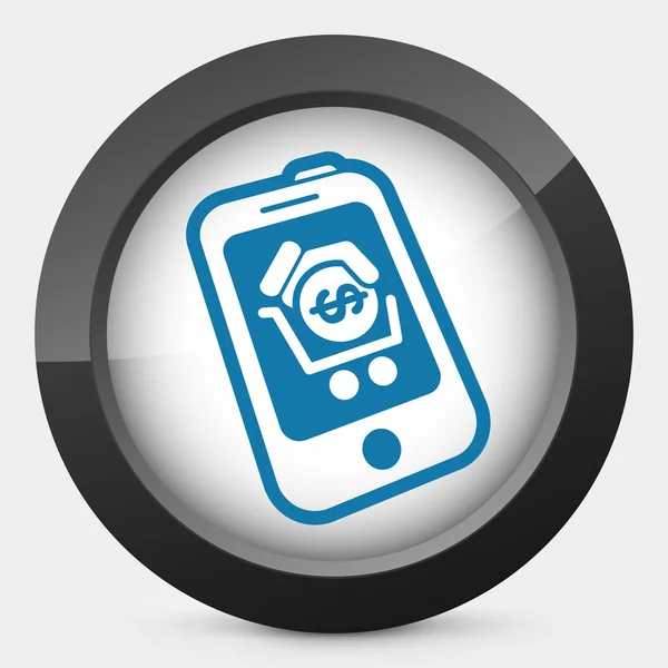 Smartphone kar pictogram — Stockvector