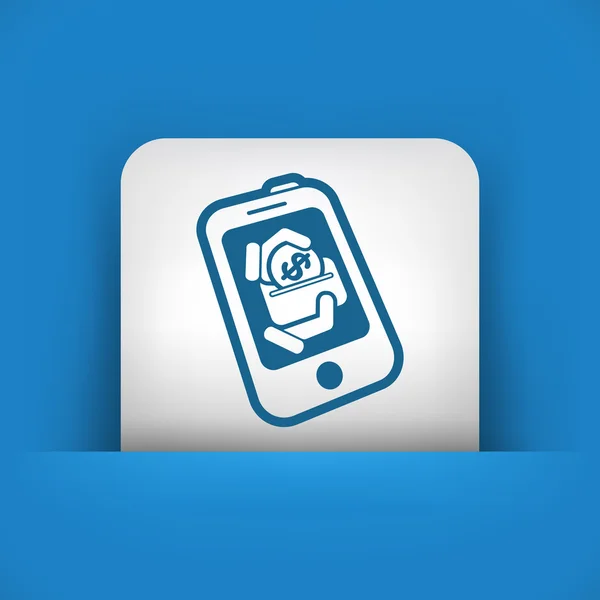 Mobile bank icon — Stock Vector