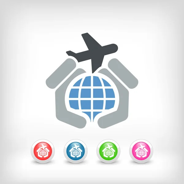 Ikona cestování letadlem — Stockový vektor