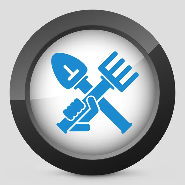 Shovel and rake icon — Stock Vector