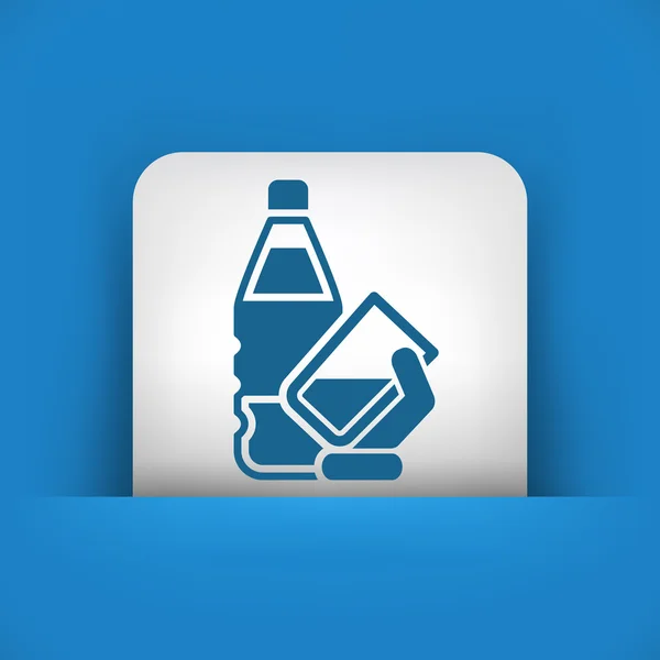 Icono de botella de agua — Vector de stock