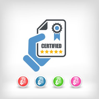 Certified document icon clipart