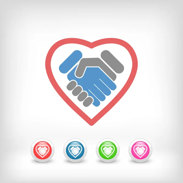 Love handshake — Stock Vector