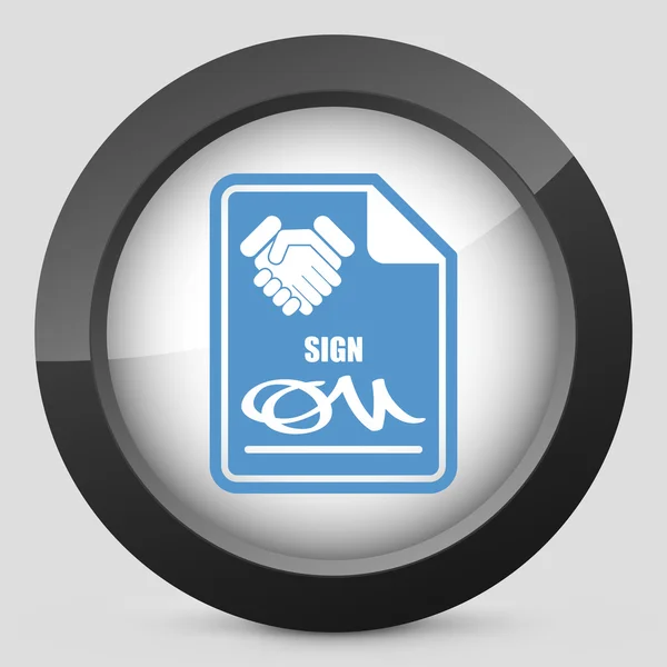 Sign on agreement document — Stock Vector