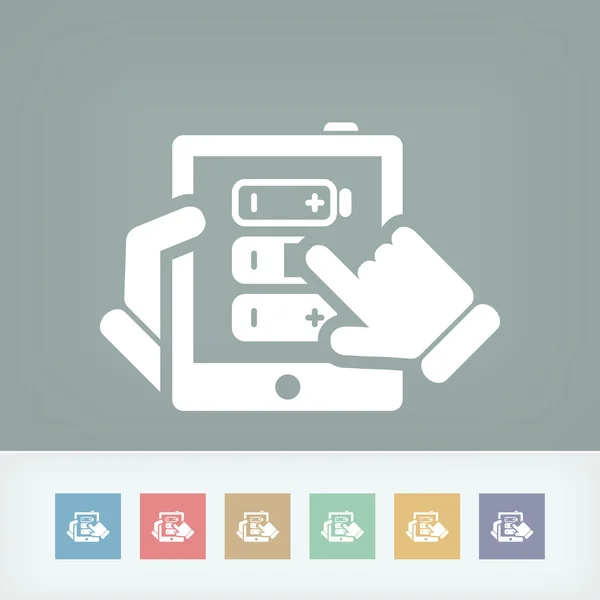 Illustrazione del concetto di carica della batteria del tablet — Vettoriale Stock