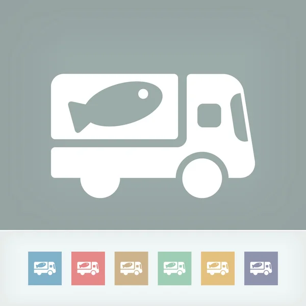 Fish van icon concept — Stock Vector