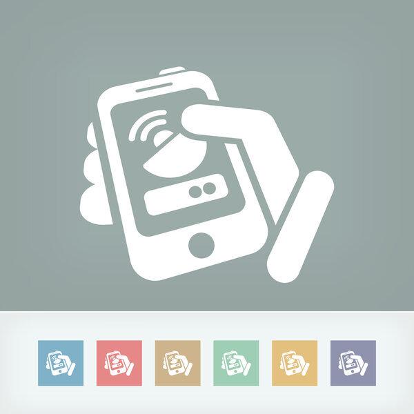 Антенна смартфона или планшета значок
