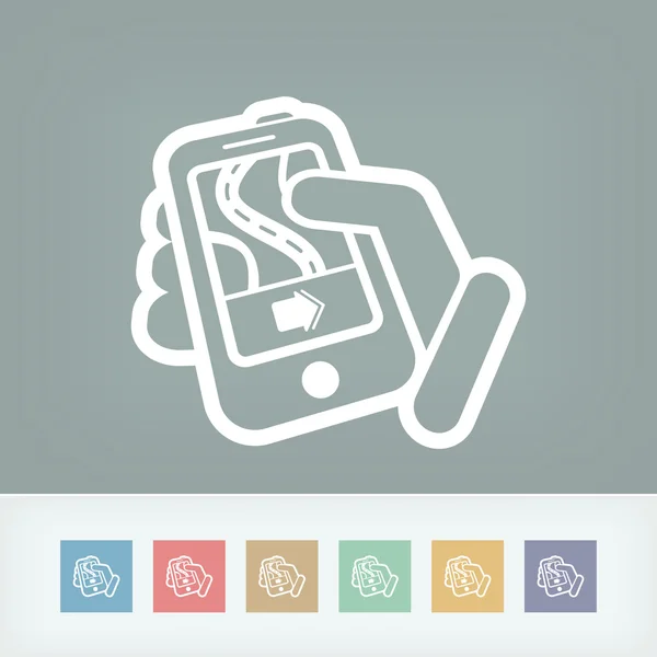 Smartphone Nawigator ikona — Wektor stockowy