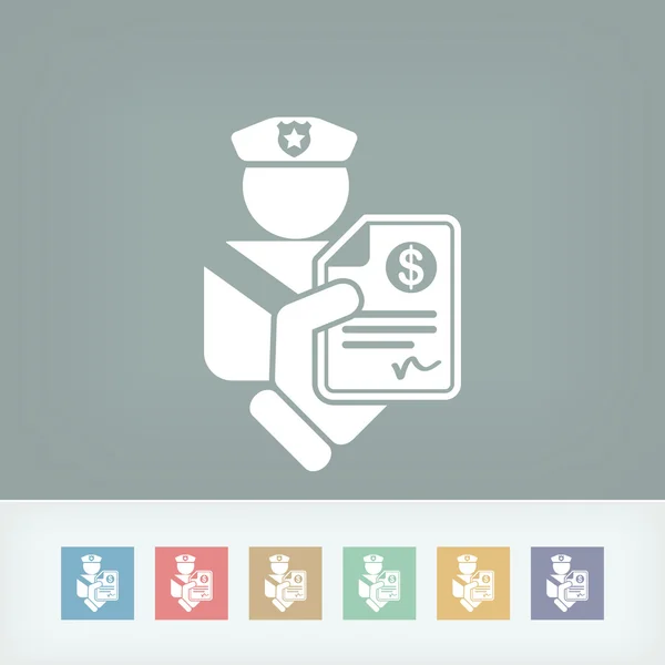 Politieagent fijne pictogram — Stockvector