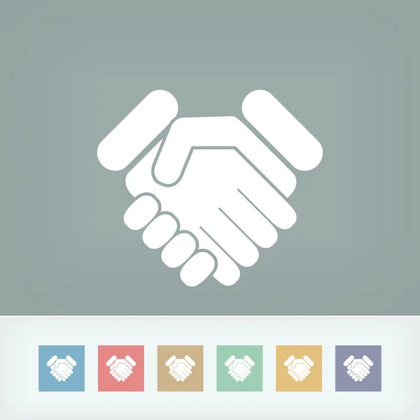 Handshake minimal ikonenハンドシェイク最小限のアイコン — ストックベクタ