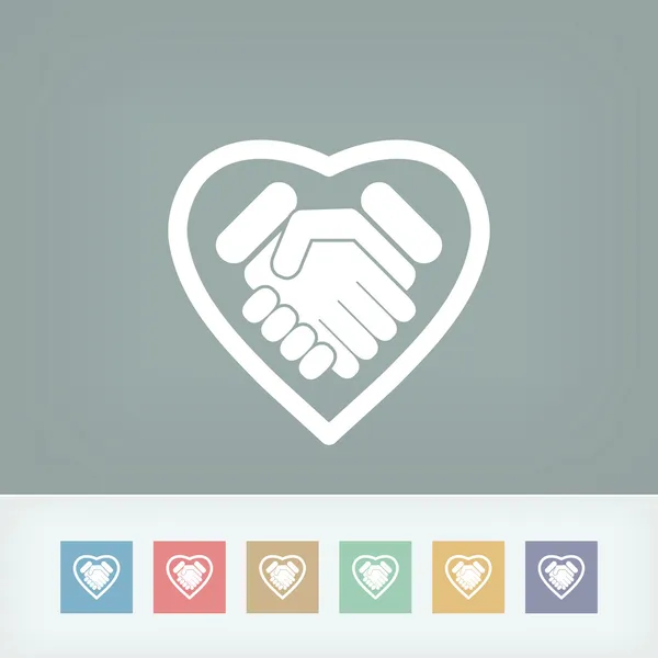 Love handshake minimal icon — Stock Vector