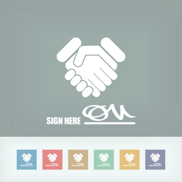 Sign on agreement document — Stock Vector