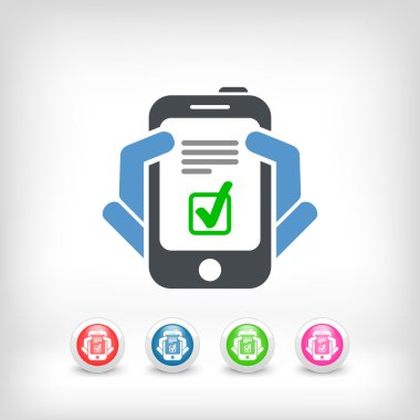 akıllı telefon menüsünden onay işareti
