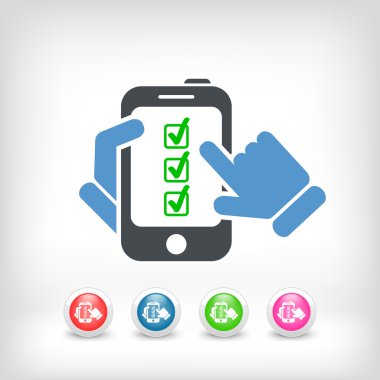 akıllı telefon menüsünden onay işareti